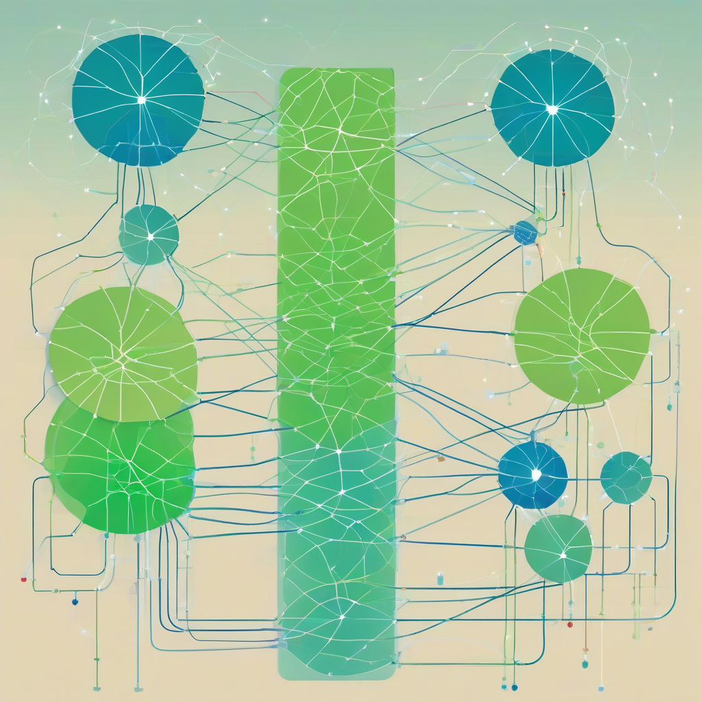 Abstract illustration of three layers of AI agent architecture: reactive, deliberative, and hybrid.